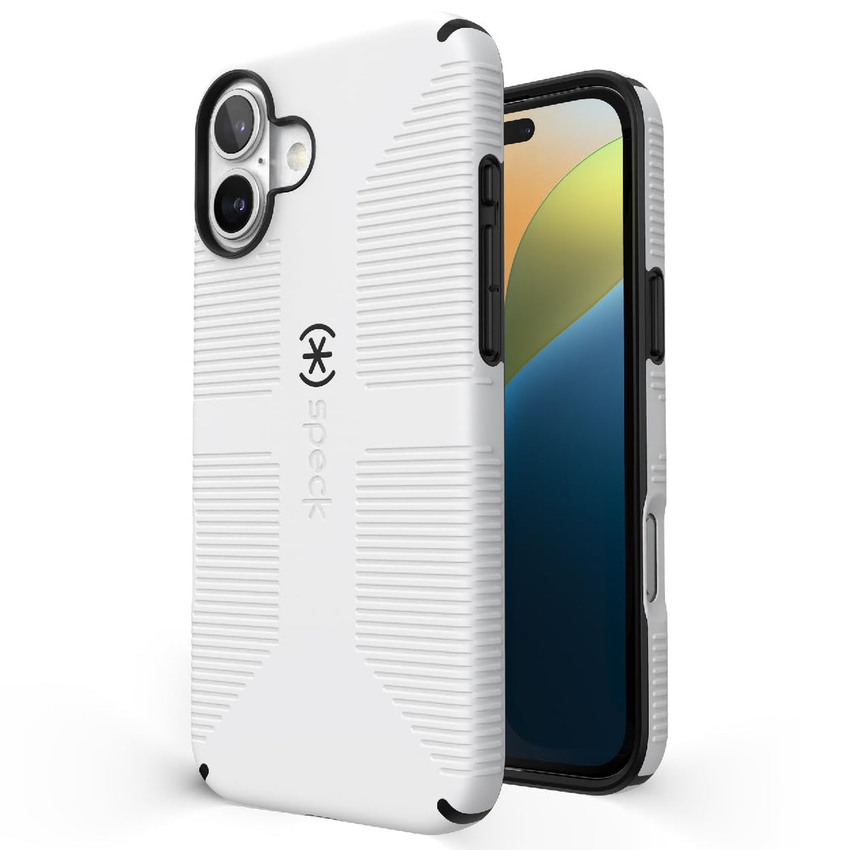 Speck 150719-1909 CandyShell Grip MagSafe iPhone 16 Plus Case - Slim, White/Black, 8FT Drop Protection