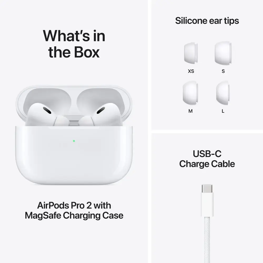 Apple AirPods Pro 2 White With USB-C Charging Case In Ear Headphones MTJV3AM/A - C
