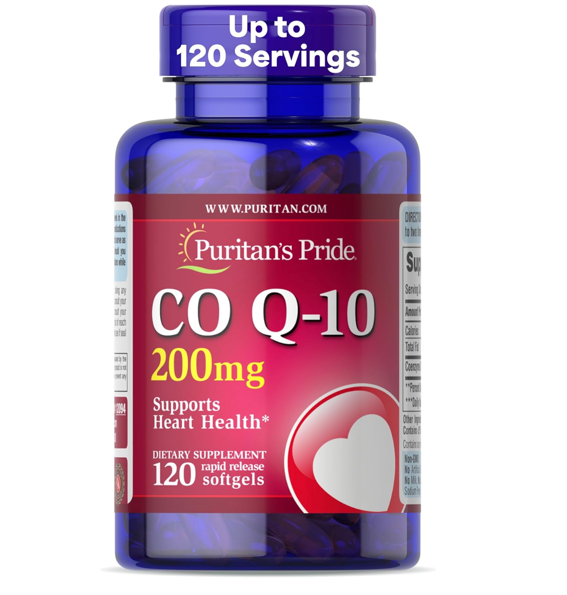 Puritan's Pride Coenzyme CoQ10 200mg, Dietary Supplement for Heart Health, Blood Pressure.