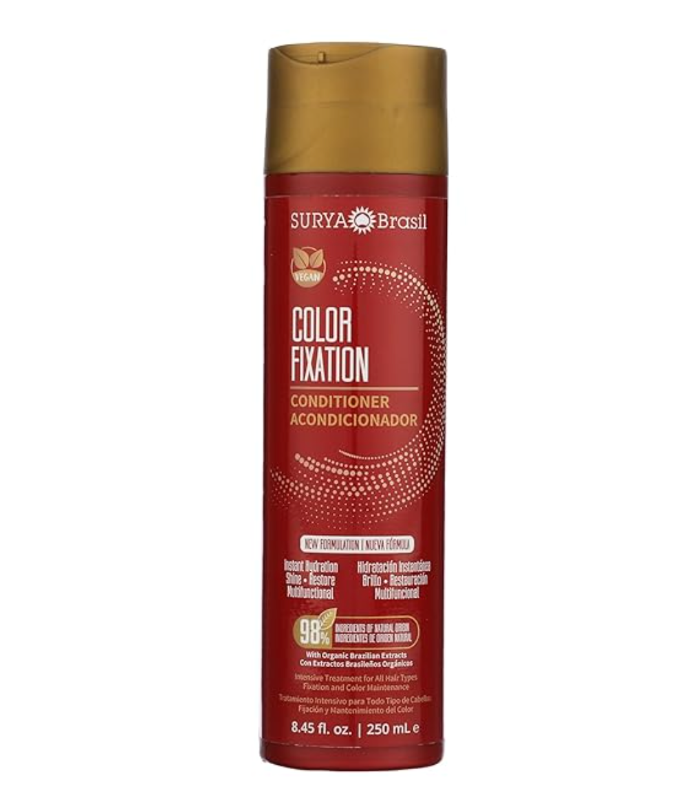 Surya Brasil Color Fixation Restorative Conditioner - 98% Natural Ingredients, Deep Hydration, Detangling, Color Protection, 8.45 oz