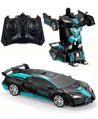 1:18 RC Transforming Robot Car with One-Click Deformation, 2.4GHz RC Car with LED Lights, 360° Rotation & Demo Mode