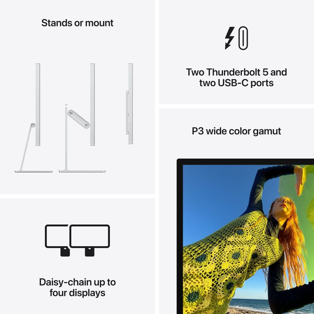 Apple Studio Display XDR, 27-Inch 5K Retina Monitor, Nano-Texture Glass, VESA Mount Adapter, Silver, MFEQ4LL/A